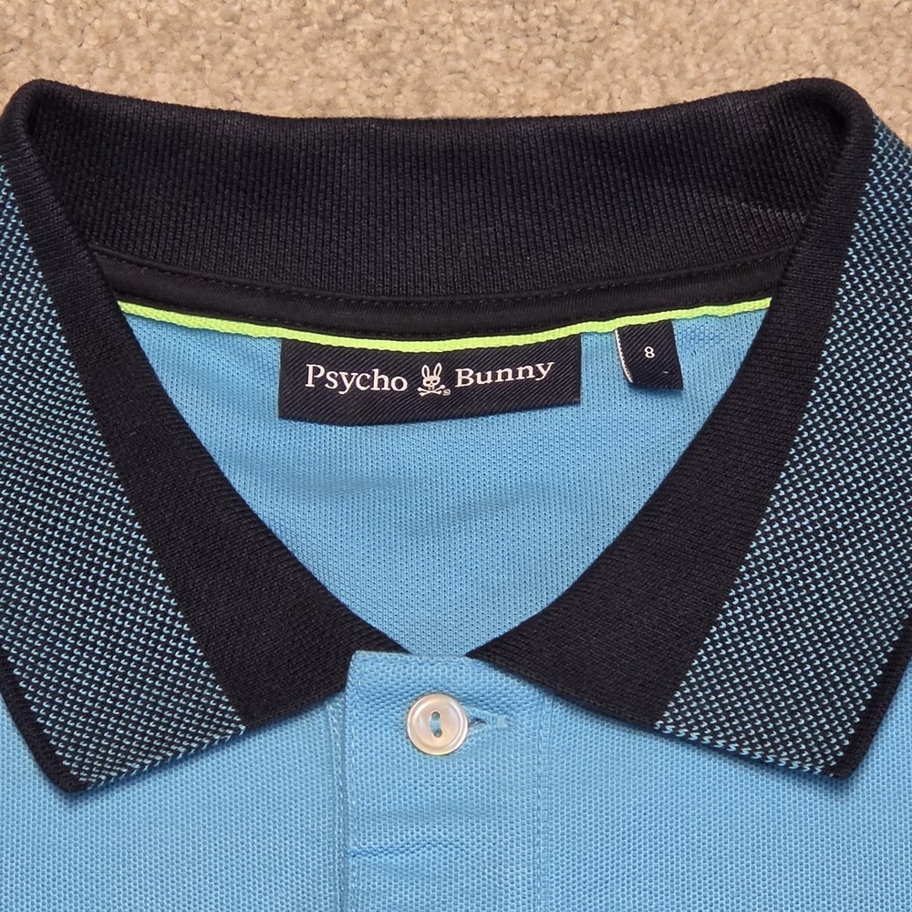 Psycho Bunny Montebello Pima Cotton Polo Shirt XXL Aquarius Blue NWT Logo Golf - Picture 2 of 11